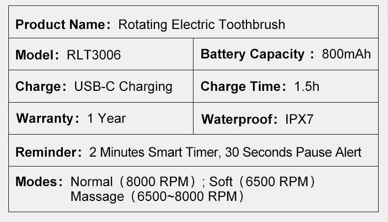Electric toothbrush RLT3006