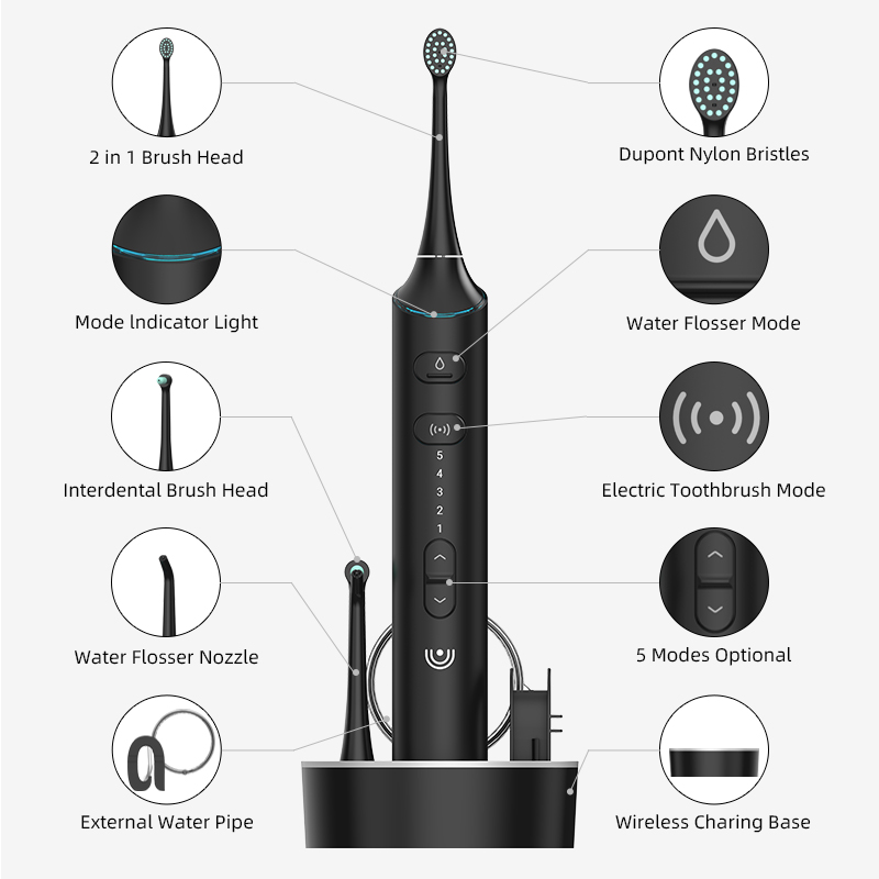 Custom Water Flosser and Electric Toothbrush Combo 2 in 1 TF01C