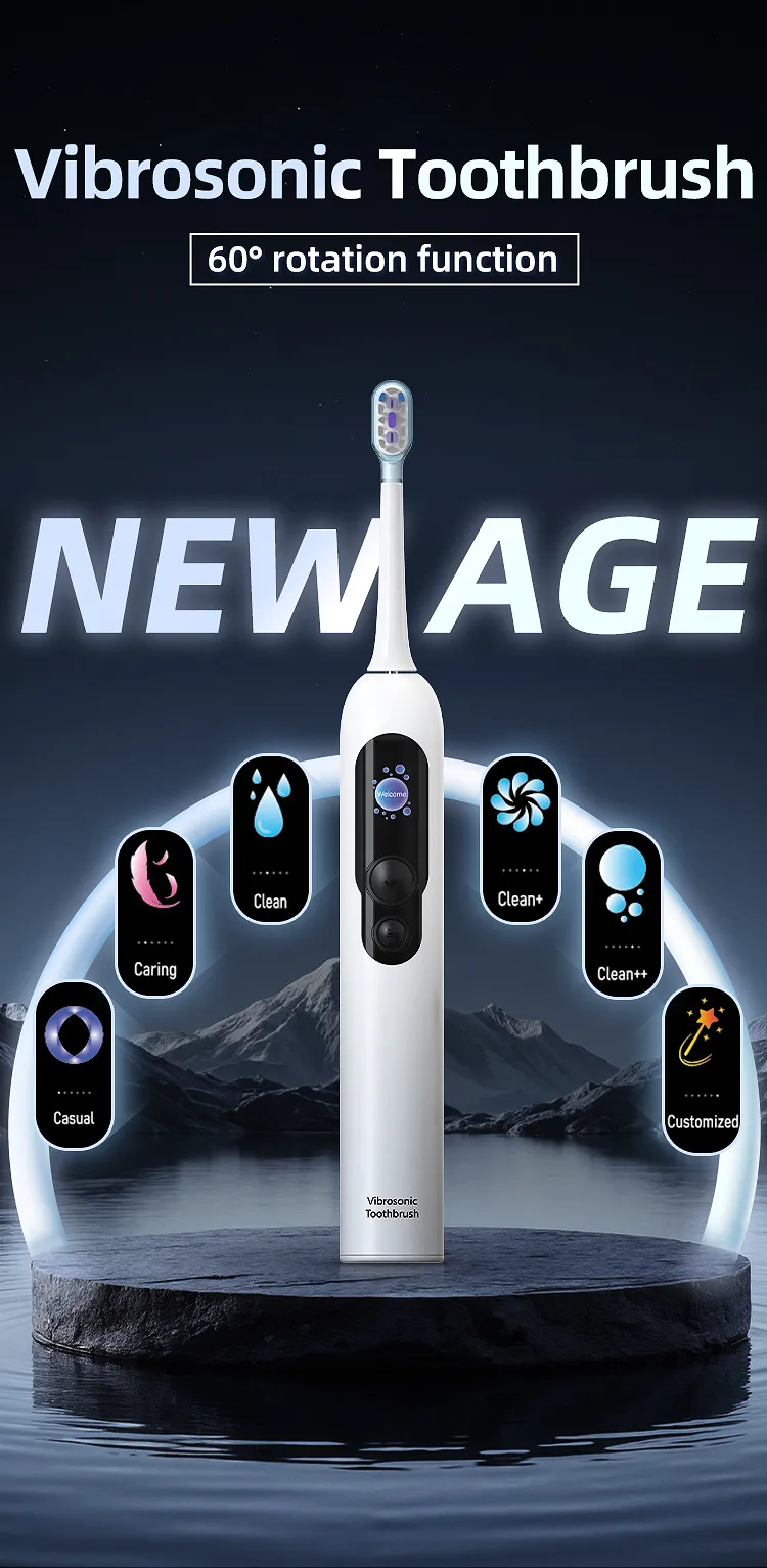 Custom Vibrosonic Tooth Brush Smart Sonic Electric Toothbrush LED Intelligent Display Digital Screen Toothbrush for Adults
