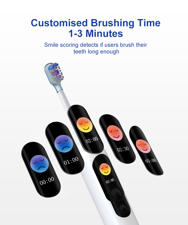 Custom Vibrosonic Tooth Brush Smart Sonic Electric Toothbrush LED Intelligent Display Digital Screen Toothbrush for Adults