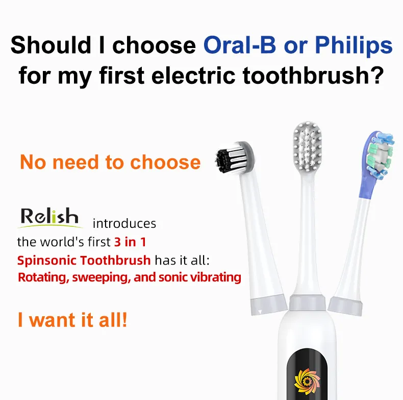 Spinsonic Toothbrush 3-in-1 Electric Toothbrush VS0506B