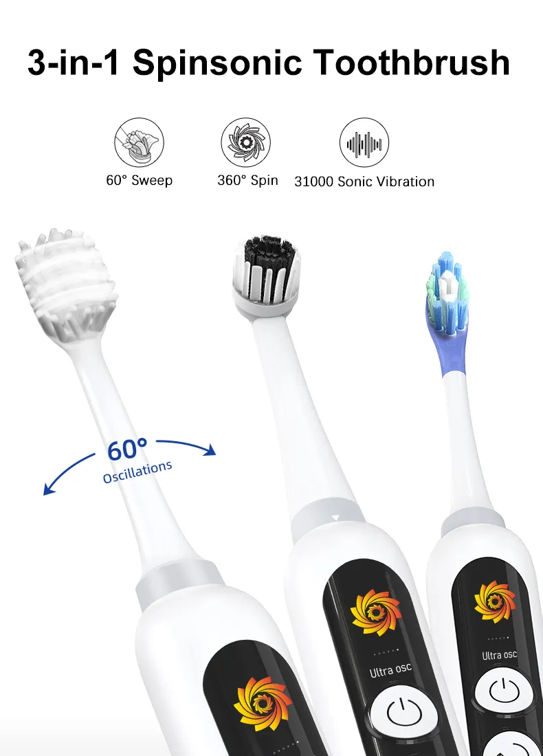 Spinsonic Toothbrush 3-in-1 Electric Toothbrush VS0506B