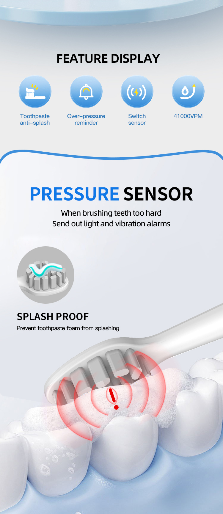 Smart Pressure Bar Sonic Toothbrush TS11C